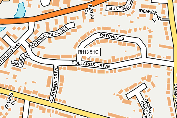 RH13 5HQ map - OS OpenMap – Local (Ordnance Survey)
