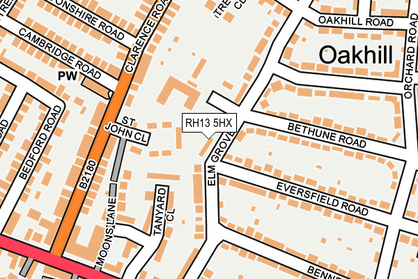 RH13 5HX map - OS OpenMap – Local (Ordnance Survey)