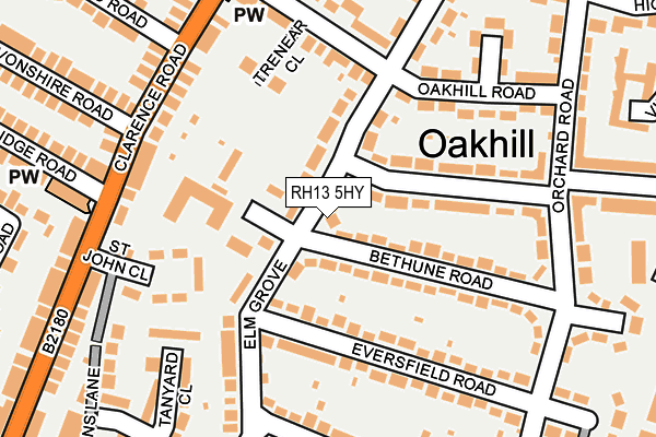 RH13 5HY map - OS OpenMap – Local (Ordnance Survey)