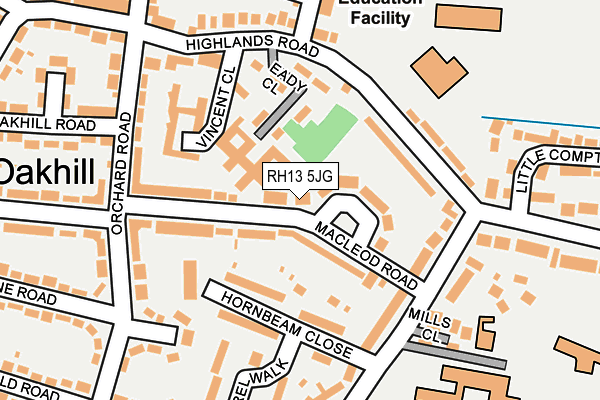 RH13 5JG map - OS OpenMap – Local (Ordnance Survey)