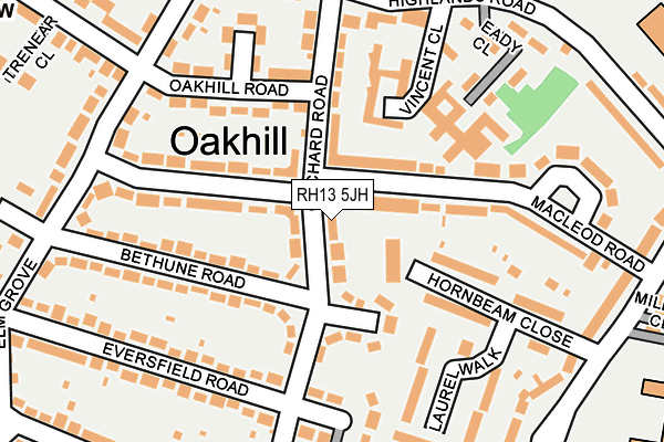 RH13 5JH map - OS OpenMap – Local (Ordnance Survey)