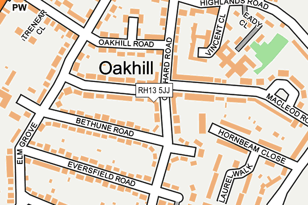 RH13 5JJ map - OS OpenMap – Local (Ordnance Survey)