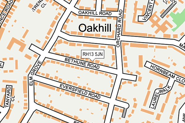 RH13 5JN map - OS OpenMap – Local (Ordnance Survey)