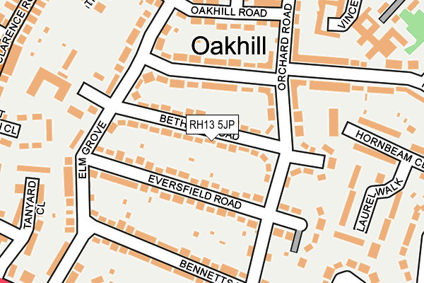RH13 5JP map - OS OpenMap – Local (Ordnance Survey)