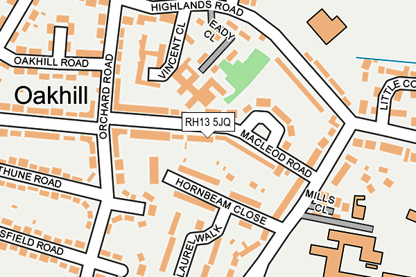 RH13 5JQ map - OS OpenMap – Local (Ordnance Survey)