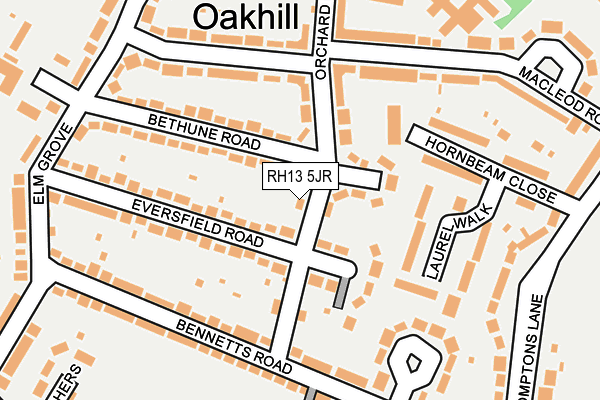 RH13 5JR map - OS OpenMap – Local (Ordnance Survey)