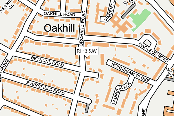 RH13 5JW map - OS OpenMap – Local (Ordnance Survey)