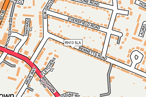 RH13 5LA map - OS OpenMap – Local (Ordnance Survey)