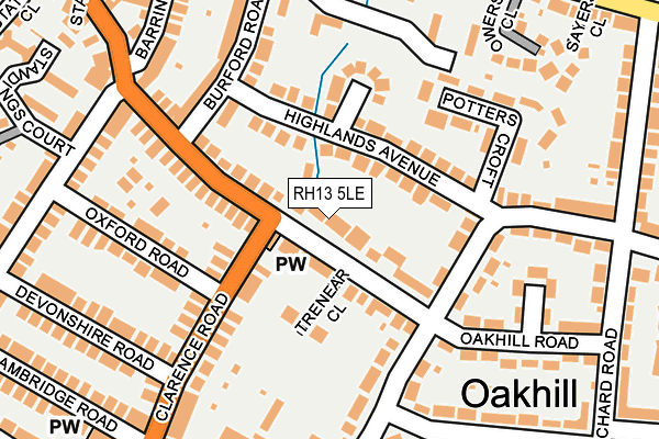 RH13 5LE map - OS OpenMap – Local (Ordnance Survey)
