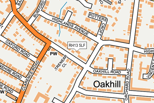 RH13 5LF map - OS OpenMap – Local (Ordnance Survey)