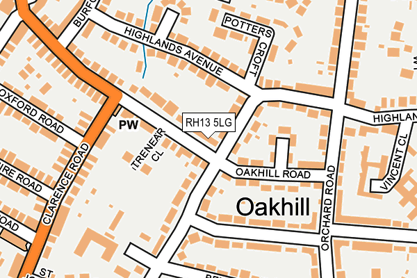 RH13 5LG map - OS OpenMap – Local (Ordnance Survey)
