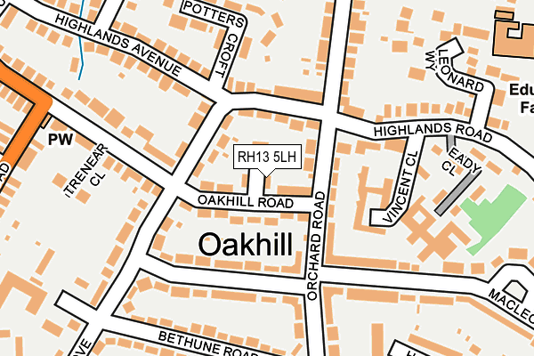 RH13 5LH map - OS OpenMap – Local (Ordnance Survey)