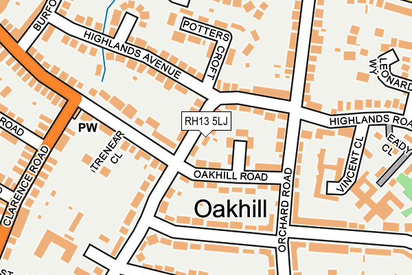 RH13 5LJ map - OS OpenMap – Local (Ordnance Survey)