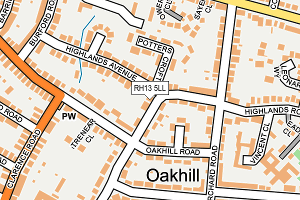 RH13 5LL map - OS OpenMap – Local (Ordnance Survey)