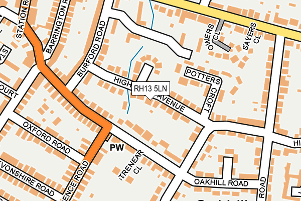 RH13 5LN map - OS OpenMap – Local (Ordnance Survey)