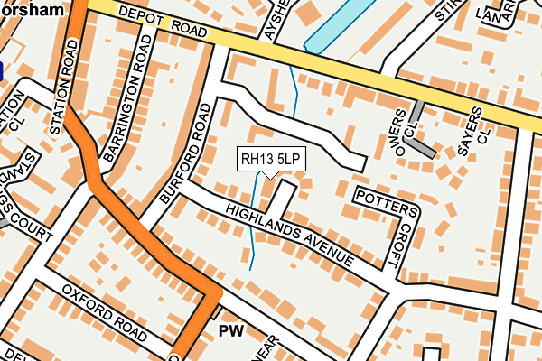 RH13 5LP map - OS OpenMap – Local (Ordnance Survey)