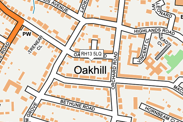 RH13 5LQ map - OS OpenMap – Local (Ordnance Survey)