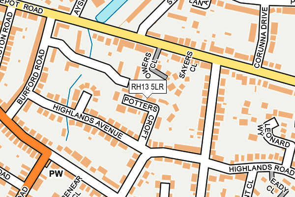 RH13 5LR map - OS OpenMap – Local (Ordnance Survey)