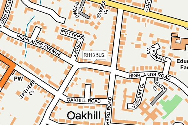 RH13 5LS map - OS OpenMap – Local (Ordnance Survey)