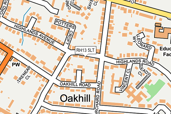 RH13 5LT map - OS OpenMap – Local (Ordnance Survey)