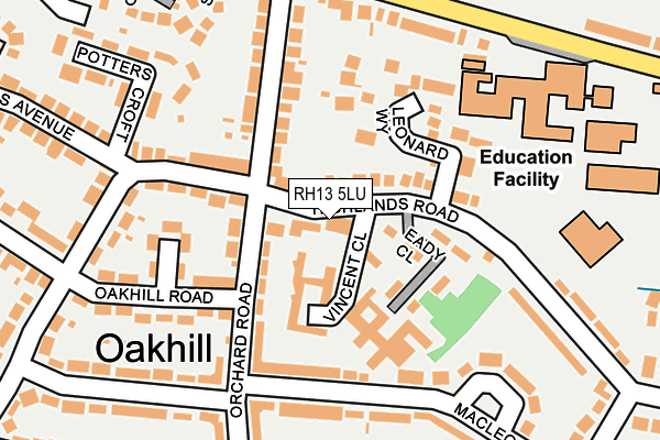 RH13 5LU map - OS OpenMap – Local (Ordnance Survey)