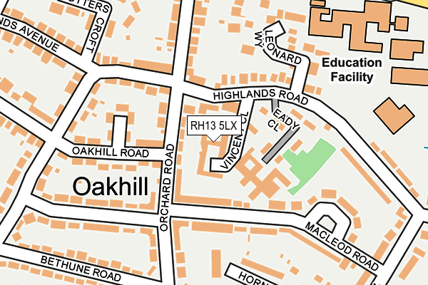 RH13 5LX map - OS OpenMap – Local (Ordnance Survey)