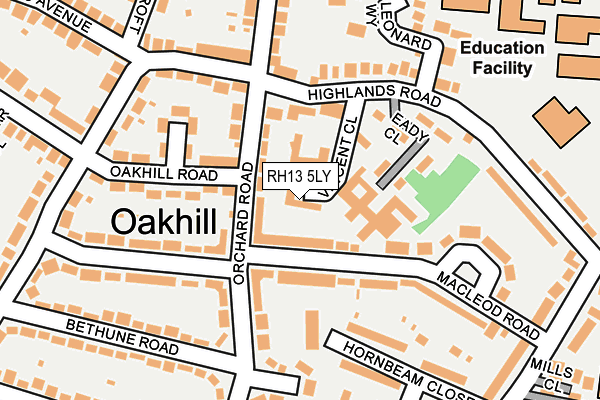 RH13 5LY map - OS OpenMap – Local (Ordnance Survey)