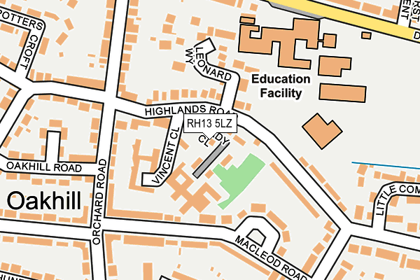 RH13 5LZ map - OS OpenMap – Local (Ordnance Survey)