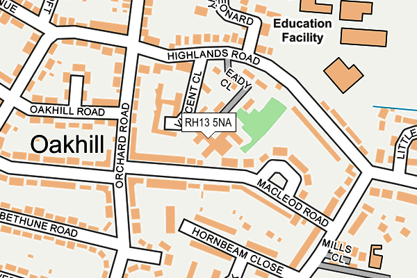 RH13 5NA map - OS OpenMap – Local (Ordnance Survey)