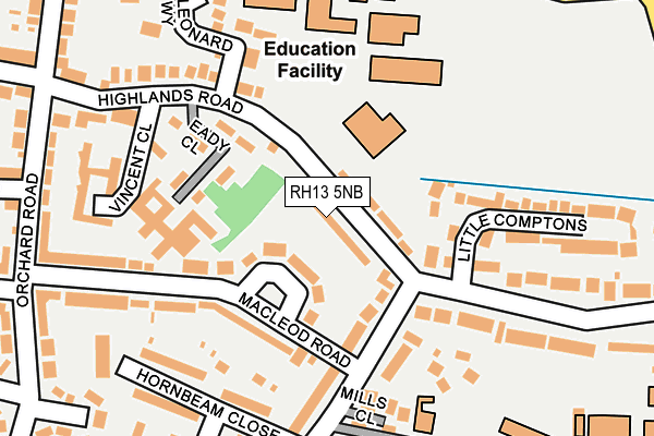 RH13 5NB map - OS OpenMap – Local (Ordnance Survey)