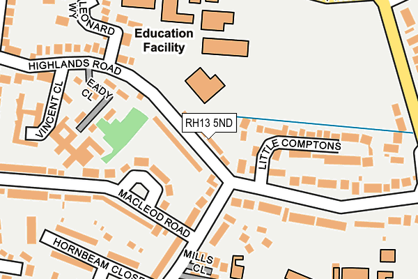 RH13 5ND map - OS OpenMap – Local (Ordnance Survey)