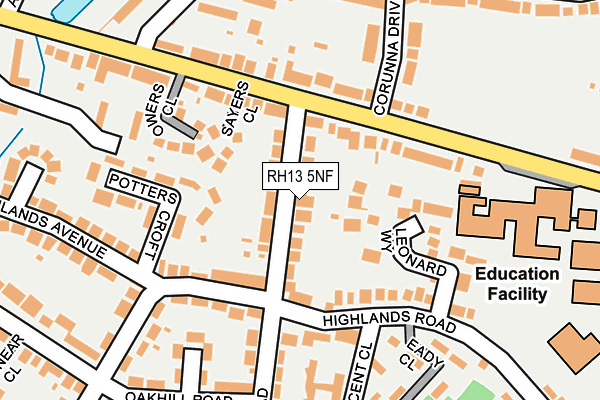 RH13 5NF map - OS OpenMap – Local (Ordnance Survey)