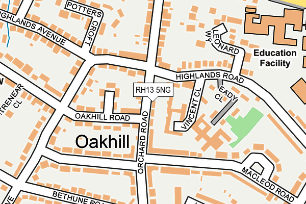 RH13 5NG map - OS OpenMap – Local (Ordnance Survey)
