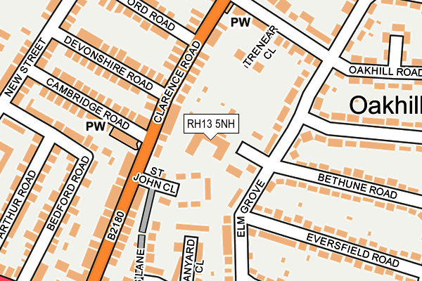 RH13 5NH map - OS OpenMap – Local (Ordnance Survey)