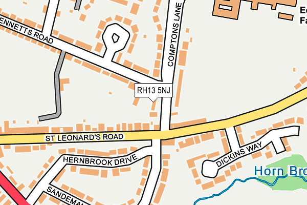RH13 5NJ map - OS OpenMap – Local (Ordnance Survey)
