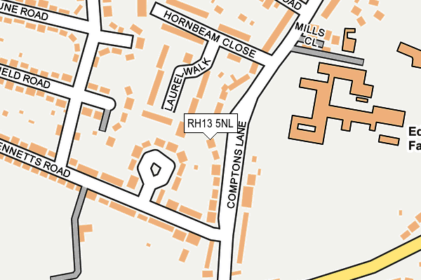 RH13 5NL map - OS OpenMap – Local (Ordnance Survey)