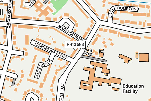 RH13 5NS map - OS OpenMap – Local (Ordnance Survey)