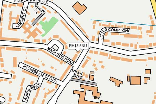 RH13 5NU map - OS OpenMap – Local (Ordnance Survey)
