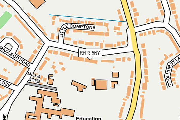 RH13 5NY map - OS OpenMap – Local (Ordnance Survey)