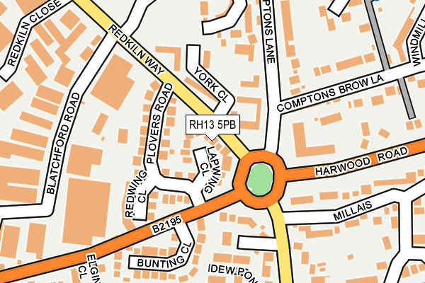RH13 5PB map - OS OpenMap – Local (Ordnance Survey)
