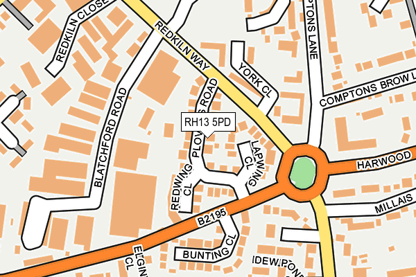 RH13 5PD map - OS OpenMap – Local (Ordnance Survey)