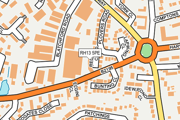 RH13 5PE map - OS OpenMap – Local (Ordnance Survey)