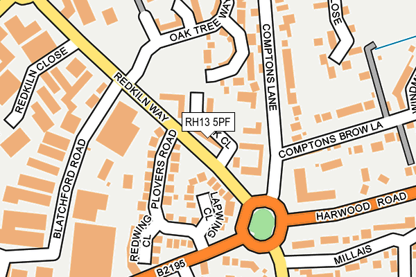 RH13 5PF map - OS OpenMap – Local (Ordnance Survey)