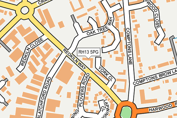 RH13 5PG map - OS OpenMap – Local (Ordnance Survey)