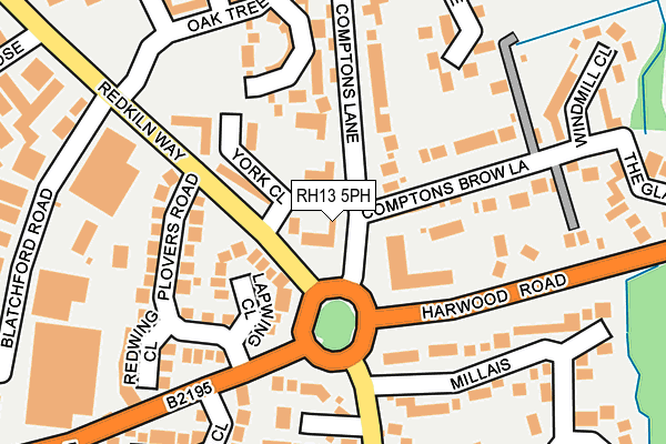 RH13 5PH map - OS OpenMap – Local (Ordnance Survey)
