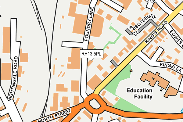RH13 5PL map - OS OpenMap – Local (Ordnance Survey)