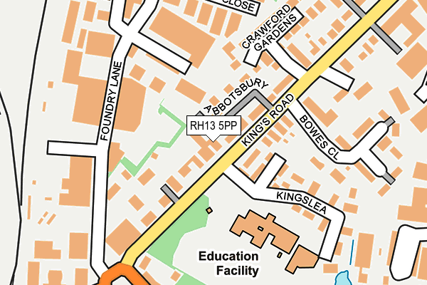 RH13 5PP map - OS OpenMap – Local (Ordnance Survey)