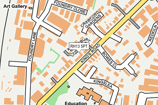 RH13 5PT map - OS OpenMap – Local (Ordnance Survey)