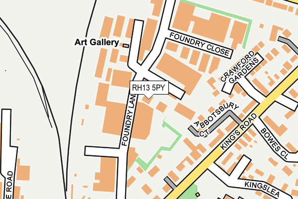 RH13 5PY map - OS OpenMap – Local (Ordnance Survey)