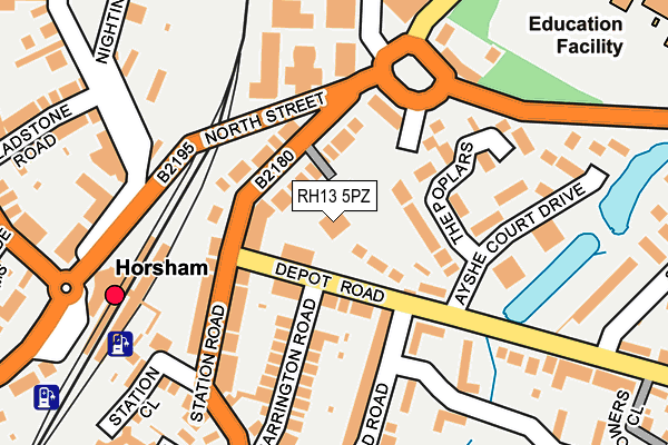 RH13 5PZ map - OS OpenMap – Local (Ordnance Survey)